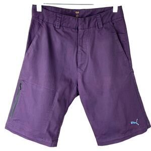 PUMA Golf Sports Bermuda Straight Shorts Stretchy Men Size 30 Purple 11"